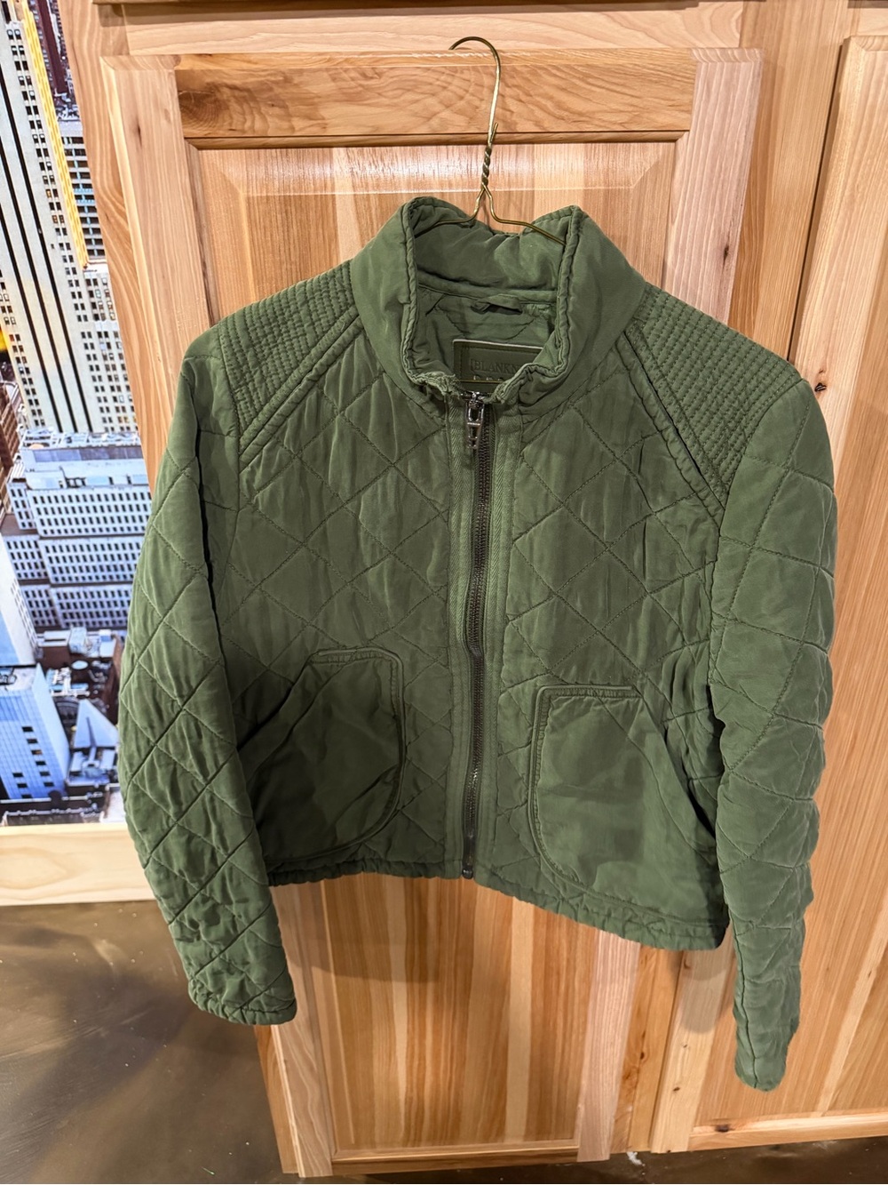 Blank NYC Olive Quilted Puffer Jacket